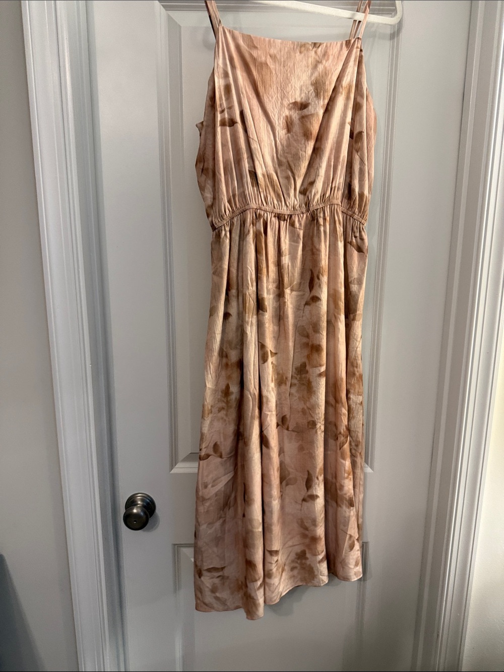 fun 2 fun Blush Floral Midi Dress with Spaghetti Straps